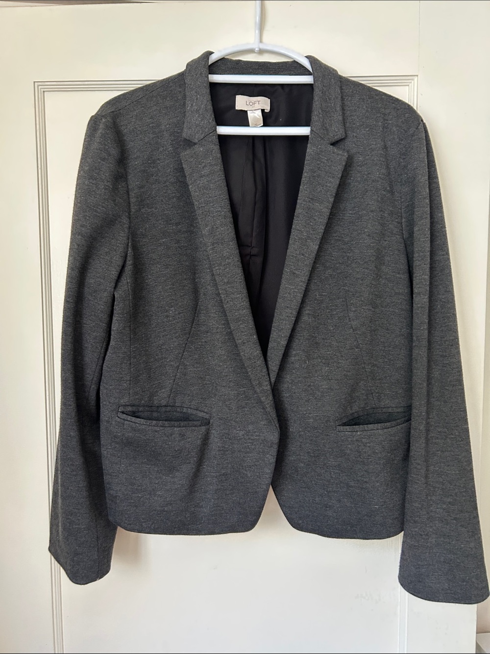 LOFT Gray Single-Button Ponte Blazer
